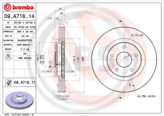 A.B.S. 09.A716.11 Bremsscheibe