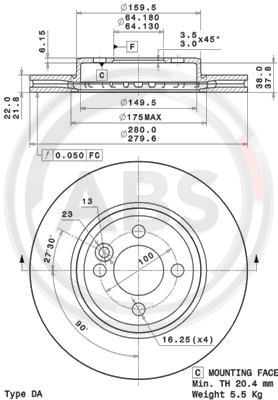 A.B.S. 09.A761.11 Bremsscheibe