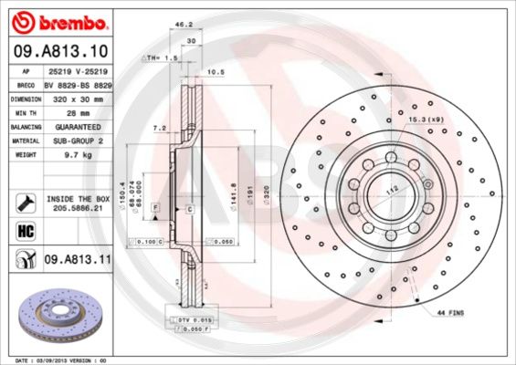 A.B.S. 09.A813.11 Bremsscheibe