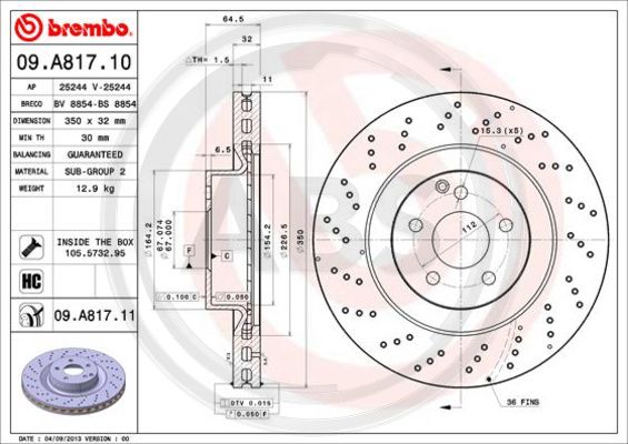 A.B.S. 09.A817.11 Bremsscheibe