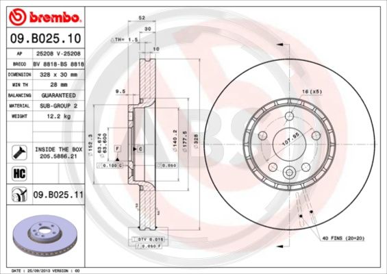 A.B.S. 09.B025.11 Bremsscheibe