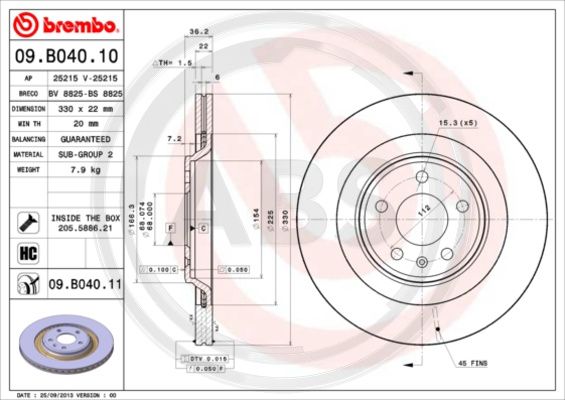 A.B.S. 09.B040.11 Bremsscheibe