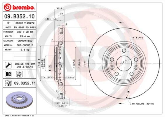 A.B.S. 09.B352.11 Bremsscheibe