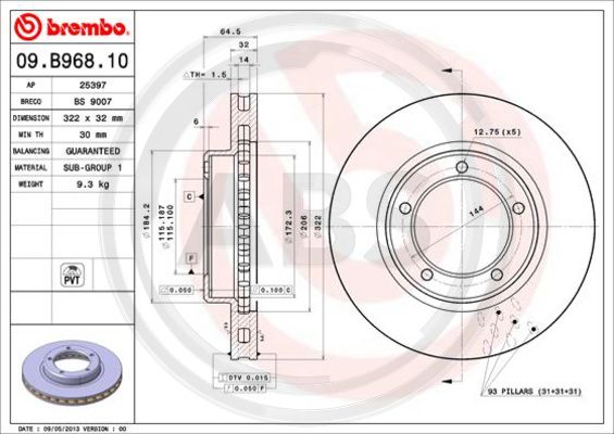 A.B.S. 09.B968.11 Bremsscheibe