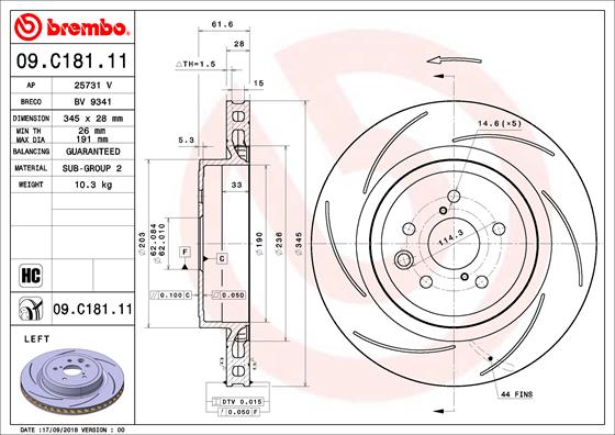 A.B.S. 09.C181.11 BREMBO Bremsscheibe