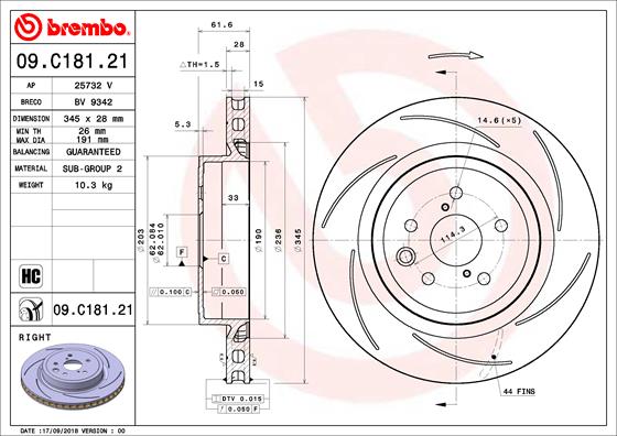 A.B.S. 09.C181.21 BREMBO Bremsscheibe
