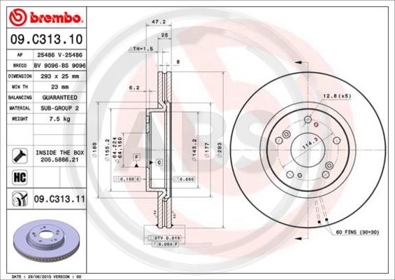 A.B.S. 09.C313.11 Bremsscheibe