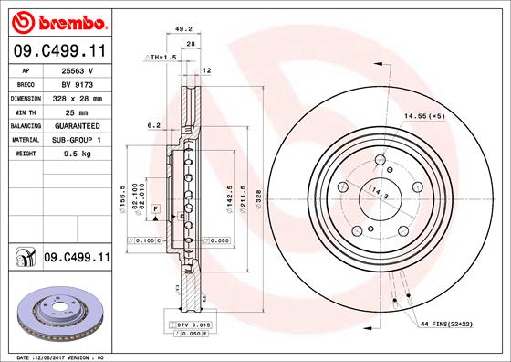 A.B.S. 09.C499.11 BREMBO COATED DISC LINE Bremsscheibe