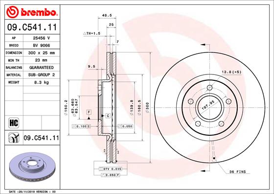 A.B.S. 09.C541.11 BREMBO Bremsscheibe