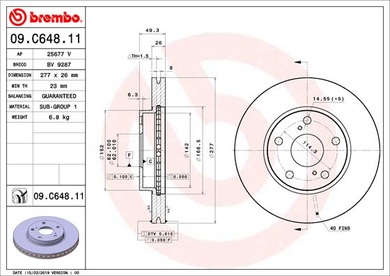 A.B.S. 09.C648.11 BREMBO Bremsscheibe