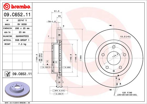 A.B.S. 09.C652.11 BREMBO Bremsscheibe