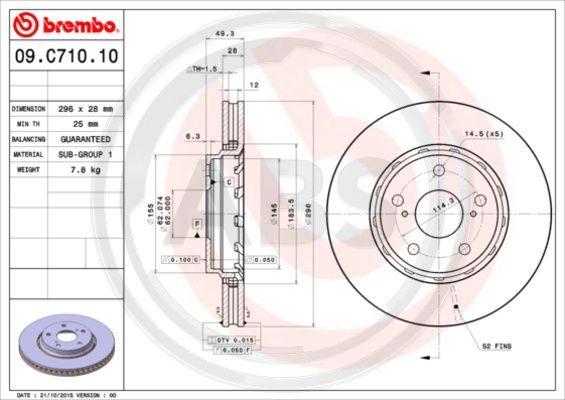 A.B.S. 09.C710.11 Bremsscheibe