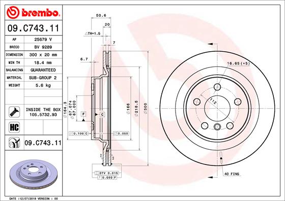 A.B.S. 09.C743.11 BREMBO Bremsscheibe