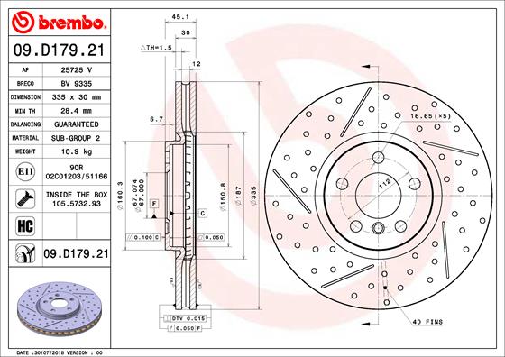 A.B.S. 09.D179.21 BREMBO Bremsscheibe