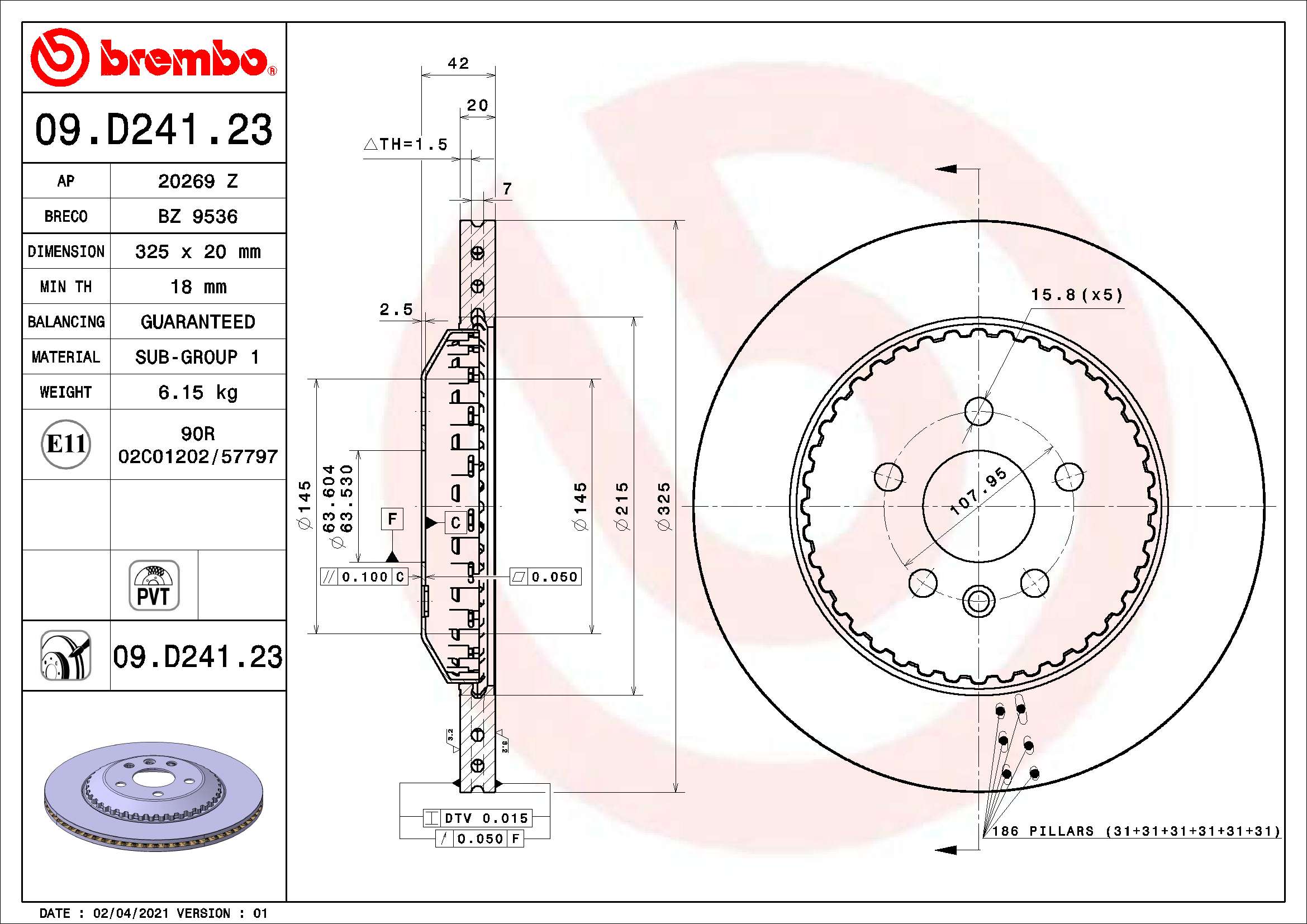 A.B.S. 09.D241.23 BREMBO TWO-PIECE DISCS LINE Bremsscheibe