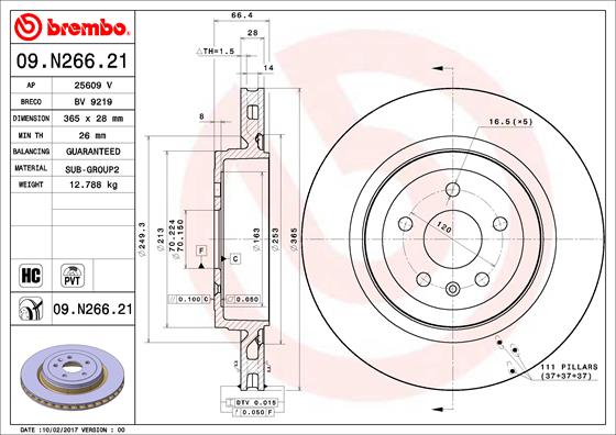 A.B.S. 09.N266.21 BREMBO COATED DISC LINE Bremsscheibe