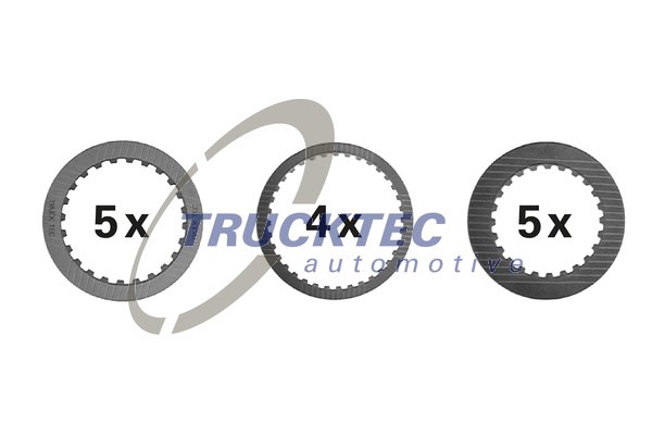 TRUCKTEC AUTOMOTIVE 02.43.157 Σετ ελασμάτ. υλ. τριβής, πολύδισ. συμπλέκτ. (αυτ. κιβ. ταχ.)