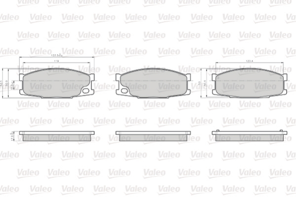 VALEO 872501 Kit pastiglie freno, Freno a disco