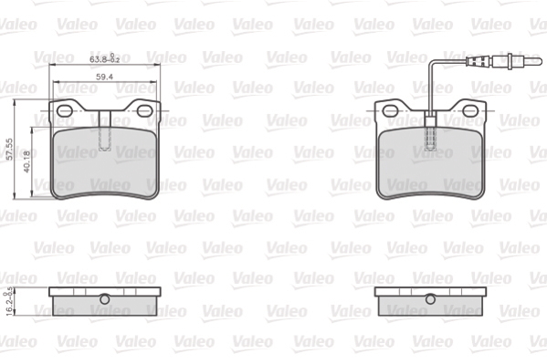 VALEO 872279 Kit pastiglie freno, Freno a disco