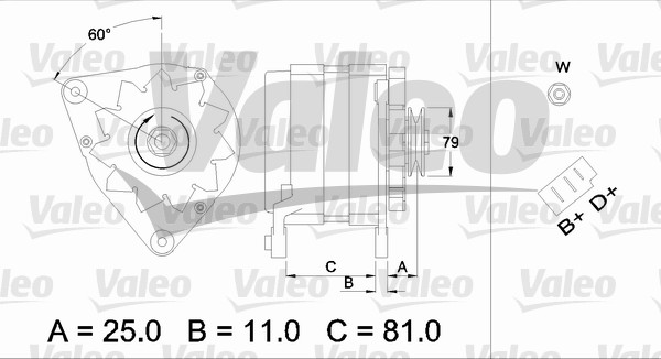 VALEO 437379 Alternatore