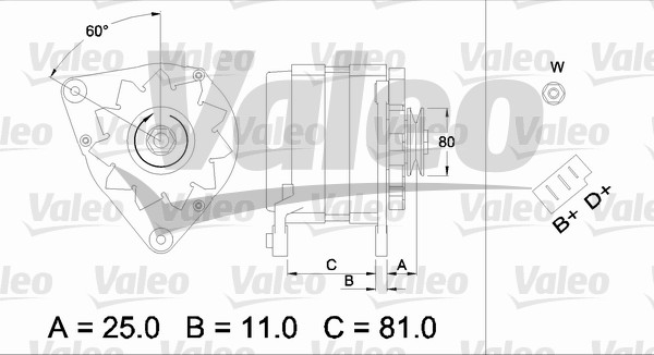 VALEO 437381 Alternatore