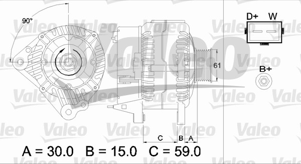 VALEO 437386 Alternatore