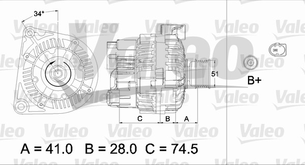 VALEO 437463 Alternatore