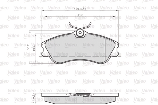 VALEO 873124 Kit pastiglie freno, Freno a disco