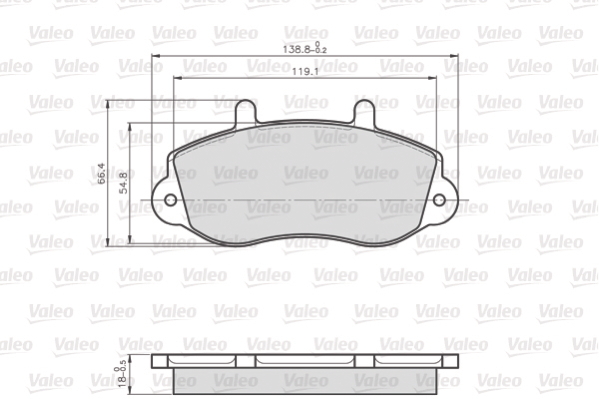 VALEO 872302 Kit pastiglie freno, Freno a disco-Kit pastiglie freno, Freno a disco-Ricambi Euro