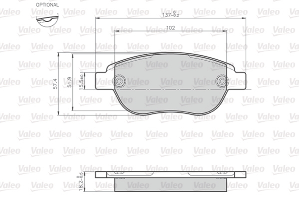 VALEO 872600 Kit pastiglie freno, Freno a disco