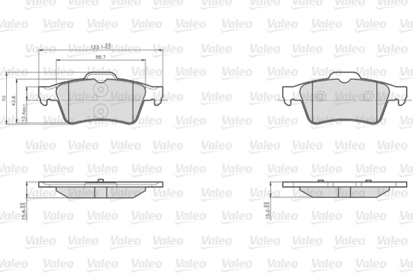 VALEO 872482 Kit pastiglie freno, Freno a disco-Kit pastiglie freno, Freno a disco-Ricambi Euro