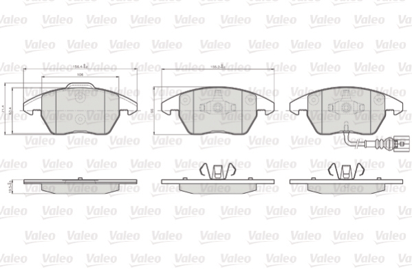 VALEO 872587 Kit pastiglie...