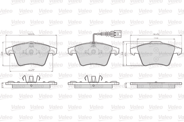 VALEO 872746 Kit pastiglie freno, Freno a disco