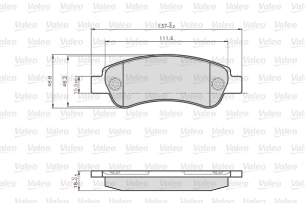 VALEO 872465 Kit pastiglie freno, Freno a disco