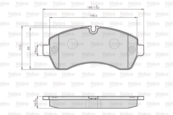 VALEO 872200 Kit pastiglie freno, Freno a disco