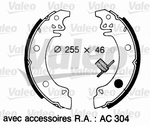 VALEO 562049 Bromsbackar, sats