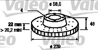 VALEO 186102 Bromsskiva