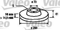 VALEO 186136 Bromsskiva