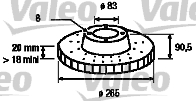 VALEO 186137 Bromsskiva