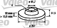 VALEO 186152 Bromsskiva