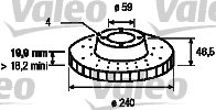 VALEO 186156 Bromsskiva
