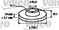 VALEO 186158 Bromsskiva