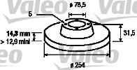 VALEO 186168 Bromsskiva