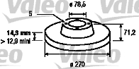 VALEO 186169 Bromsskiva