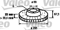 VALEO 186255 Bromsskiva