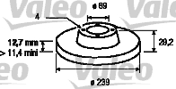 VALEO 186257 Bromsskiva