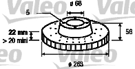 VALEO 186263 Bromsskiva