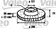 VALEO 186284 Bromsskiva