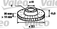 VALEO 186287 Bromsskiva