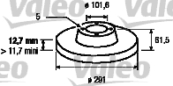 VALEO 186310 Bromsskiva